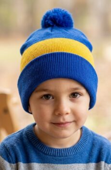 Gorro Rocky Pompon Niño Boca, Hasta 5 Años